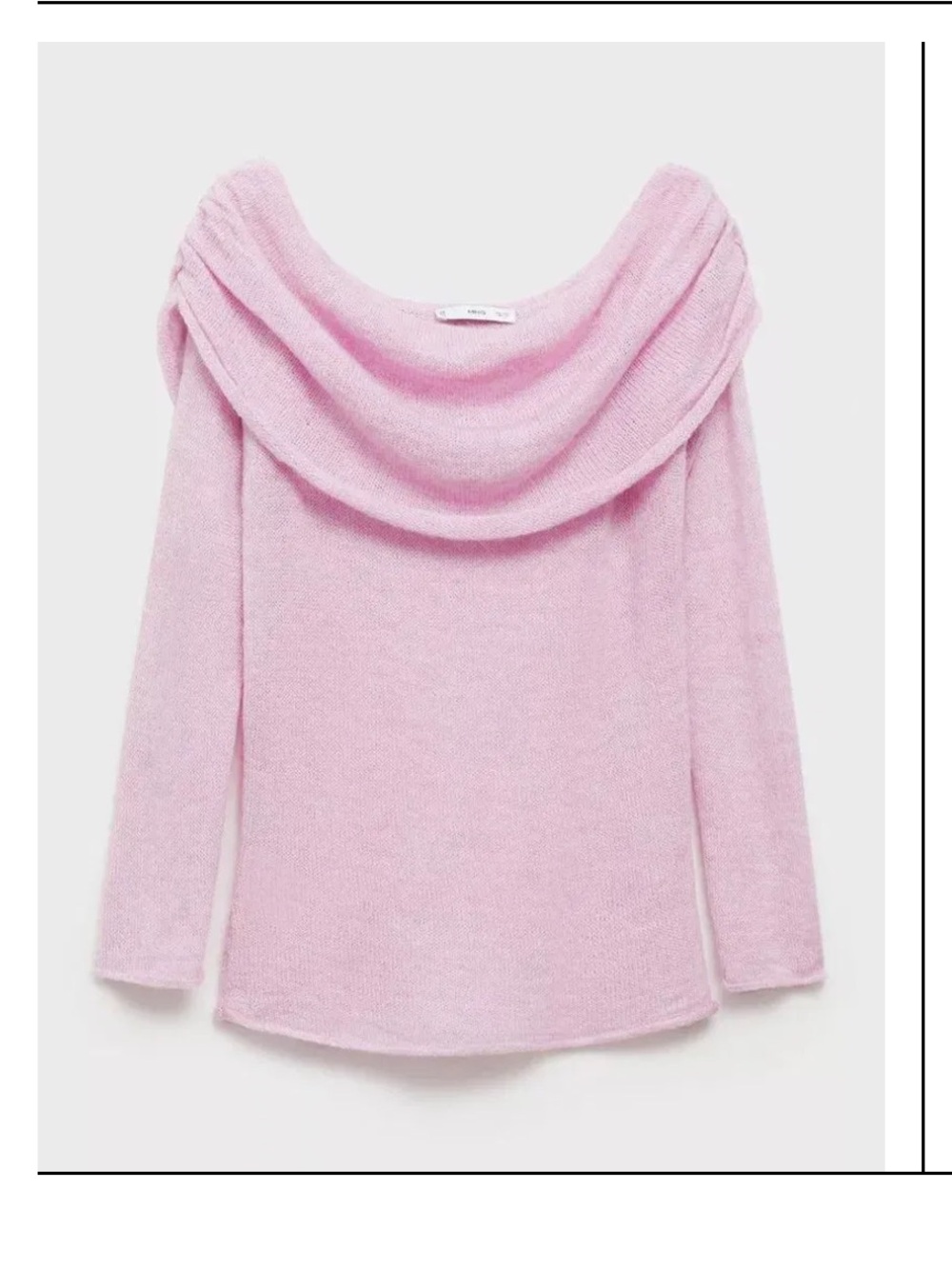 Mango Off the Shoulder Lightweight Knit Pink Sweater